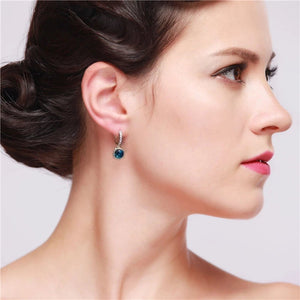 Blue Crystal Earrings, 1 pair