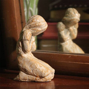 🎄Sweet Hour of Prayer, beautiful hand cast inspirational sculpture of woman praying