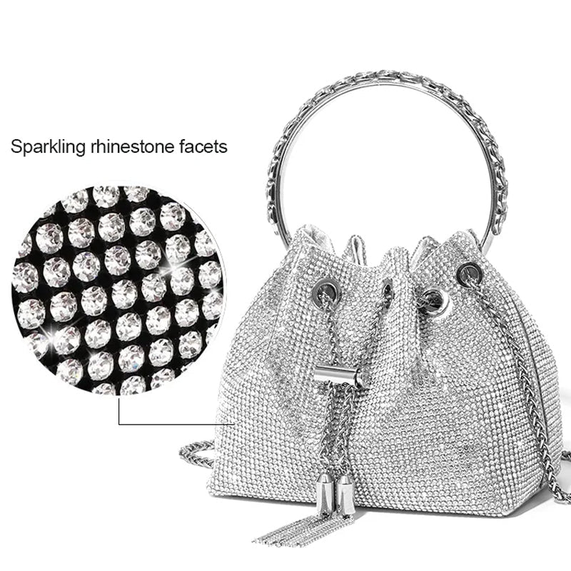 Diamond Drawstring Bucket Bag