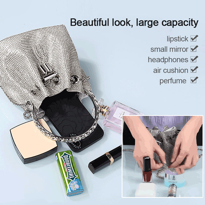 Diamond Drawstring Bucket Bag