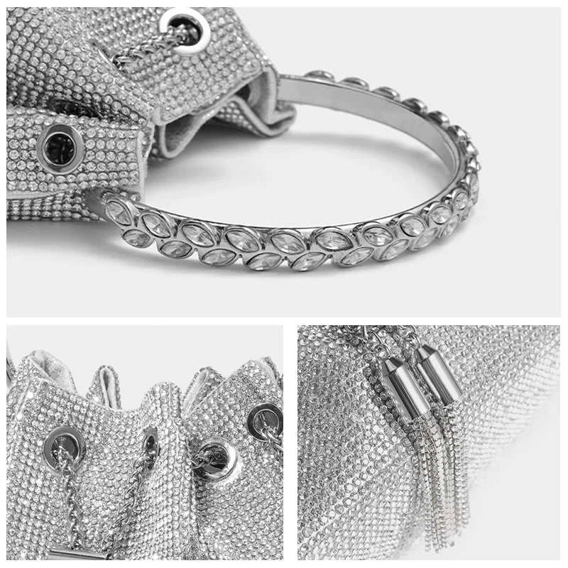 Diamond Drawstring Bucket Bag