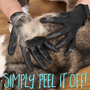 Pet Grooming Gloves For Cats, Dogs & Horses - ( 1 pair )