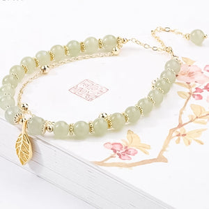 🔥Last Day Promotion 50% OFF💞 Hetian Jade Gold Leaf Bracelet