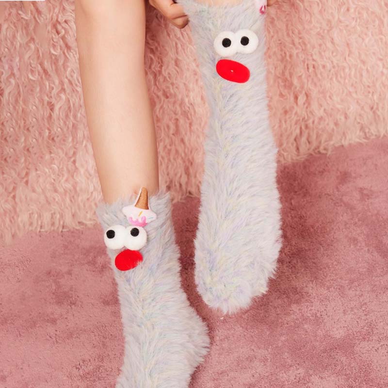 🥳🧦Coral velvet three-dimensional quirky socks