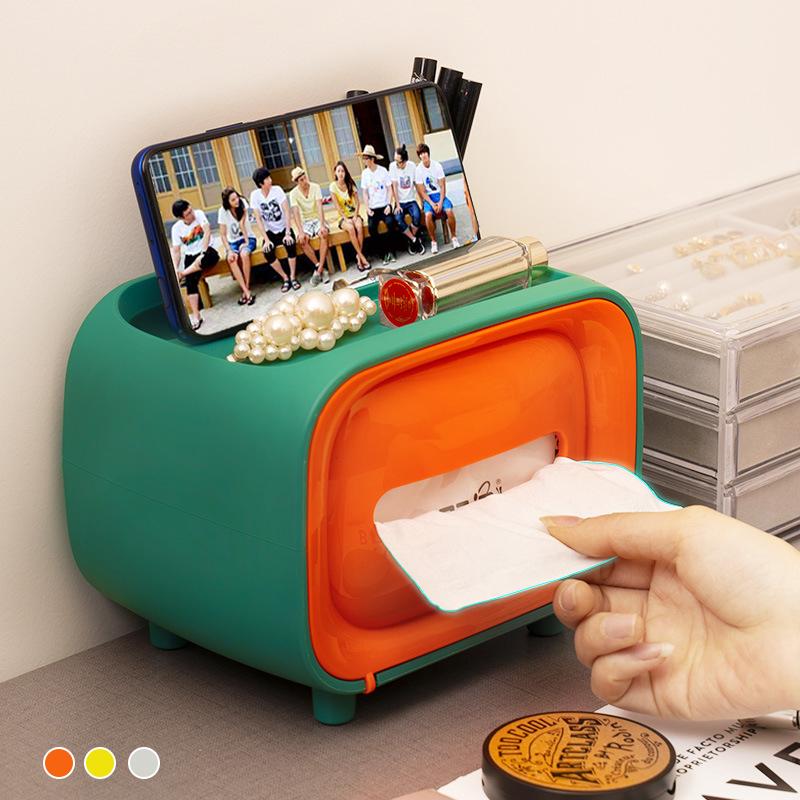 New multifunctional creative cute magnetic plastic tissue box