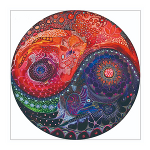 Yin Yang-Mixed Colors Tai Chi Mandala Wooden Puzzle