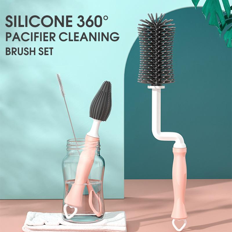 Silicone 360-Degree Pacifier Cleaning Brush Set