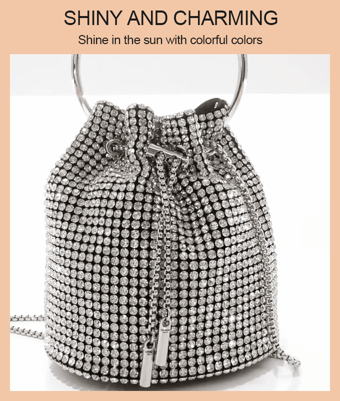Diamond Drawstring Bucket Bag