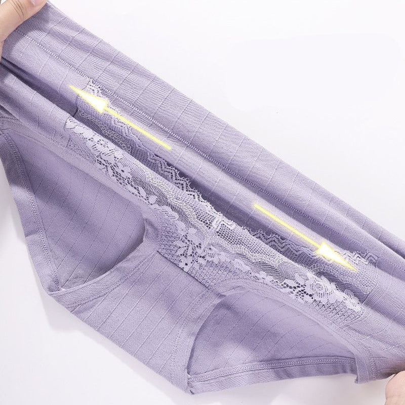 Plus Size LeakProof Lace Cotton Panties