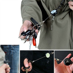 Keychain With Retractable Wire Cord