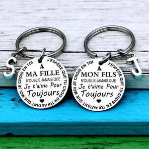 Porte-clés À MON FILS / MA FILLE（French keychain）