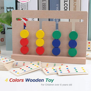 Wooden Sliding Four-Color & Shape Puzzle