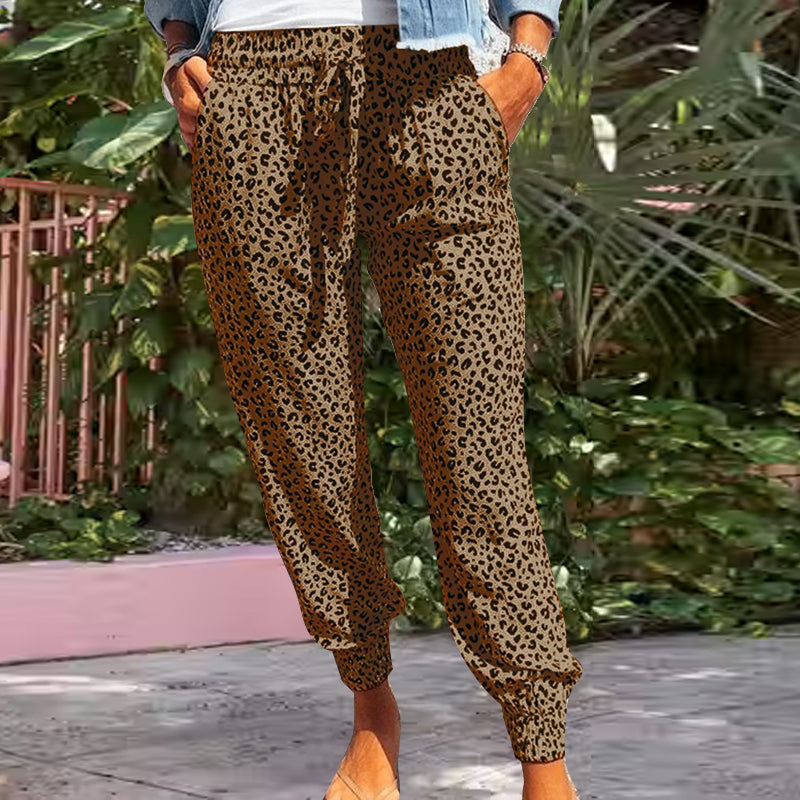 Ladies Casual Drawstring Baggy Pants With Pockets