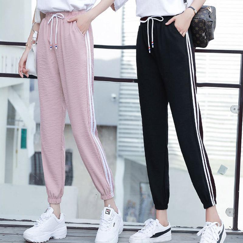 Sporty Trousers with Bound Feet