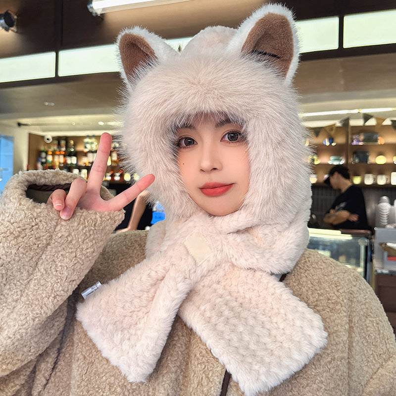🦊Cute Fox Ears 2-in-1 Hat and Scarf🧣
