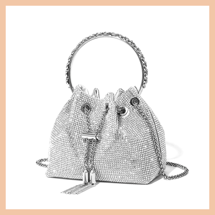 Diamond Drawstring Bucket Bag