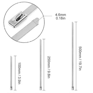 Multi-Purpose Locking Cable Metal Zip Ties (100 PCs)