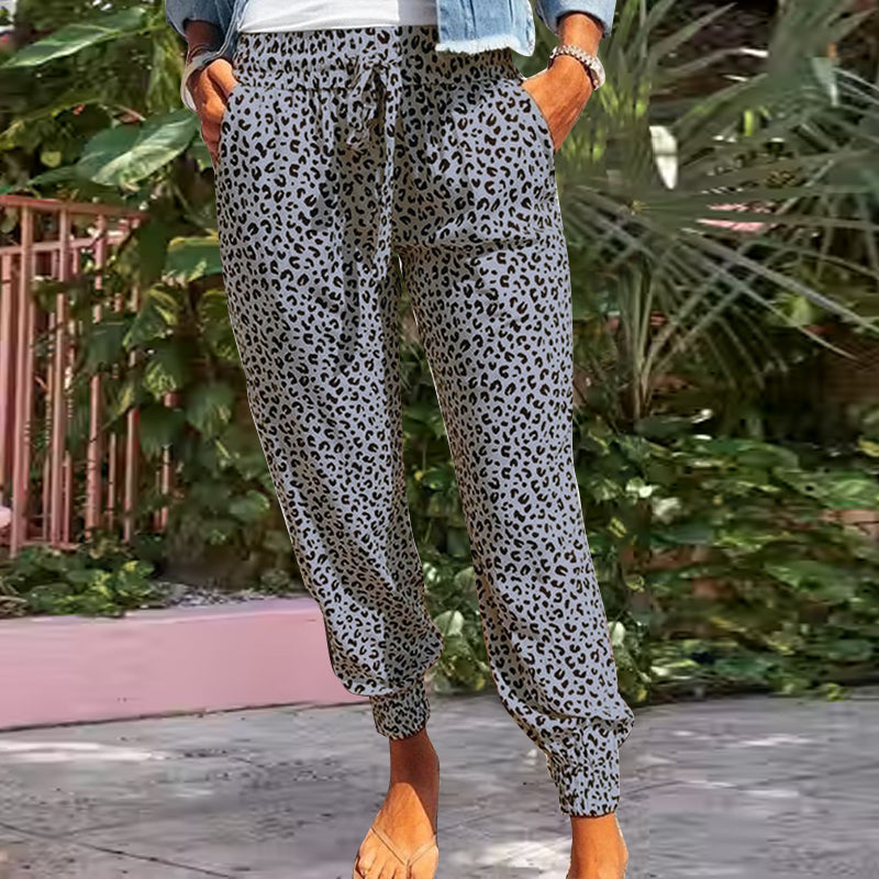 Ladies Casual Drawstring Baggy Pants With Pockets