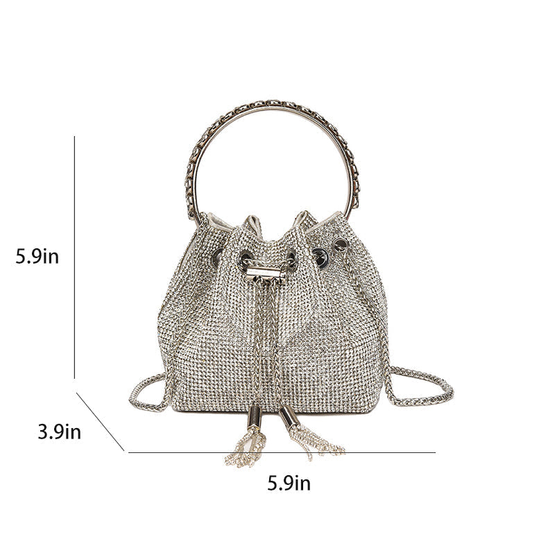 Diamond Drawstring Bucket Bag