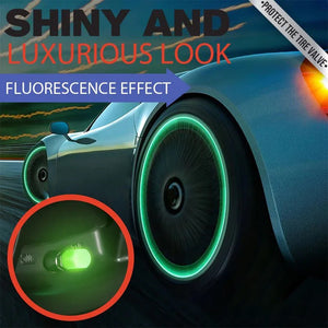 Universal Fluorescent Tire Valve Caps, 4 Pcs
