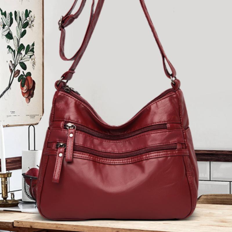 Solid Color Shoulder Bag for Women