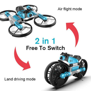 2 in 1 Folding RC Drone and Motorcycle Vehicle