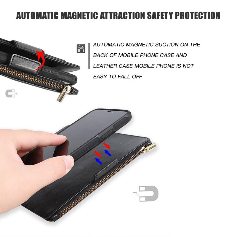 Detachable Magnetic With Wrist Strap Case For Iphone