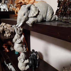 Elephant sitter hand-painted figurines