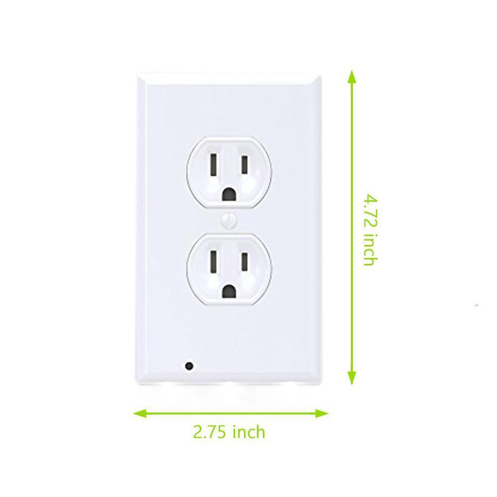 Outlet Wall Plate With Night Lights-No Batteries or Wires