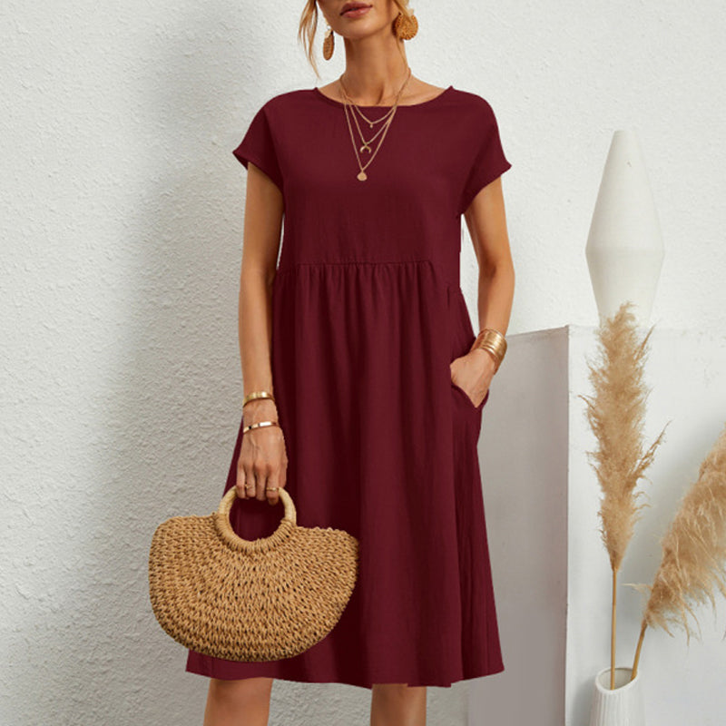 🔥 Last Day Promotion 50% OFF 🔥Women's Short Sleeve Cotton And Linen Dress