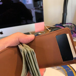 Handmade slim Leather Pull-Out Wallet