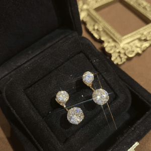 Simple Hollow Diamond Ball Earrings