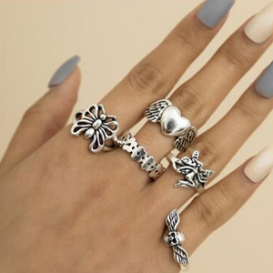 Vintage Silver Plated Ring Set