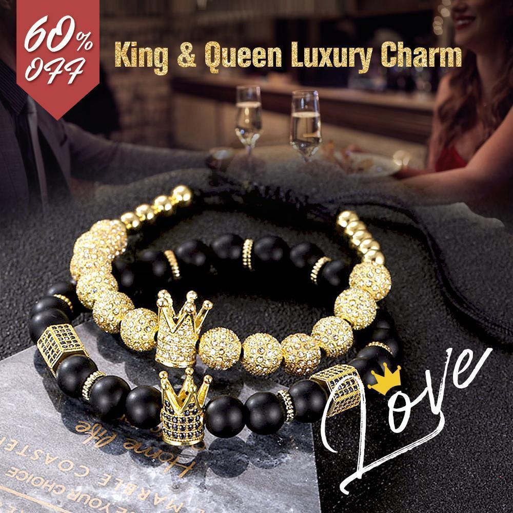 King & Queen Luxury Charm Bracelets, Perfect Gifts