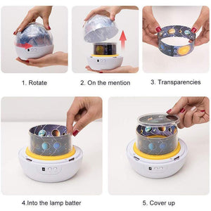 Multifunctional LED Night Light Star Projector Lamp, 5 Sets of Film