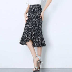 Women's Floral Irregular Fishtail Skirt