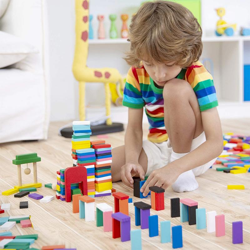 Colorful Domino Blocks Wooden Toys (120 PCs)