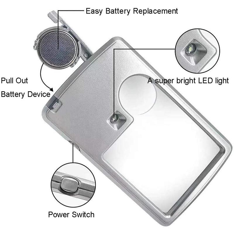 LED Card Type Magnifier for Reading