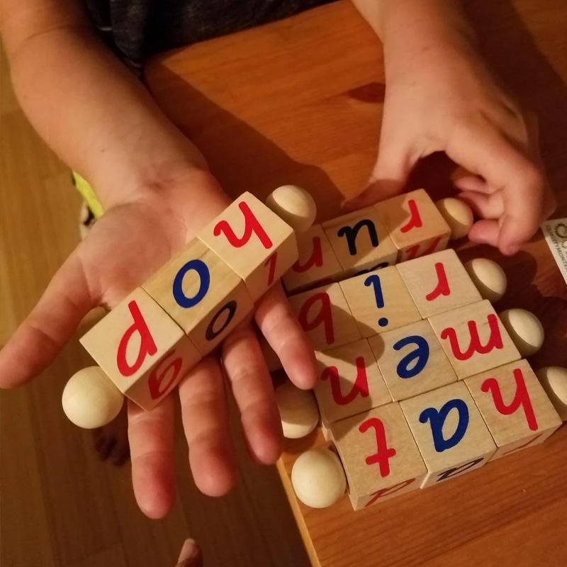 Montessori Alphabet Wooden Educational Phonetic Reading Blocks