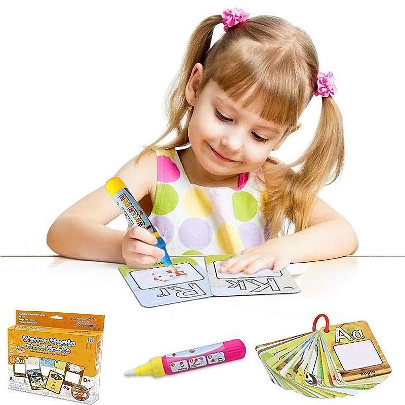 Children Learning And Drawing Card Set