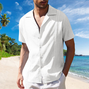 Men Linen Short Sleeve Shirt