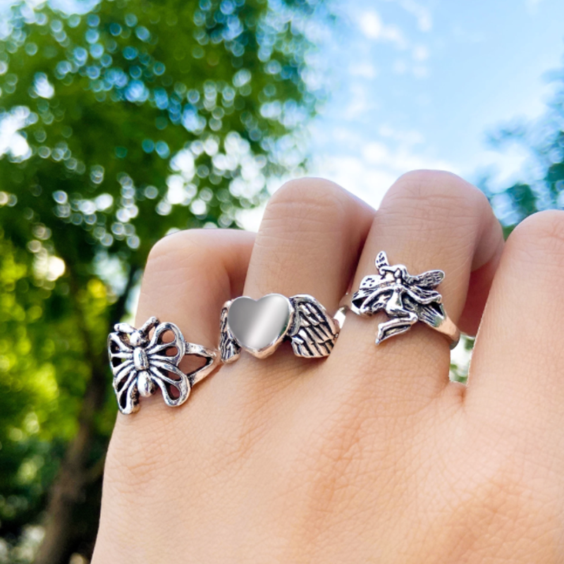 Vintage Silver Plated Ring Set