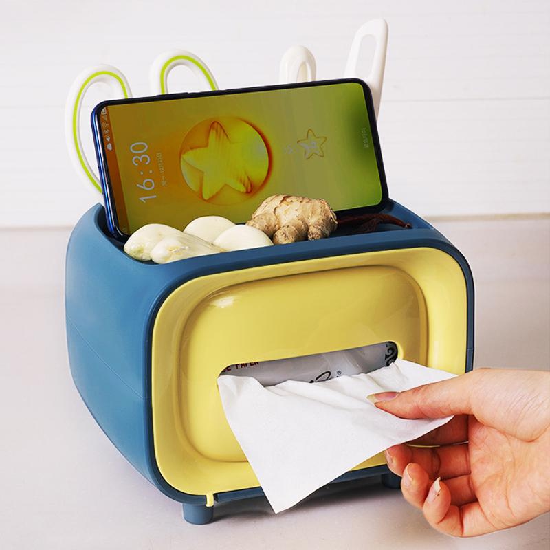 New multifunctional creative cute magnetic plastic tissue box
