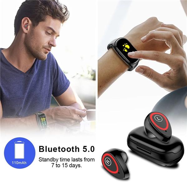 2 In 1 Smart Watch With Bluetooth Earbuds