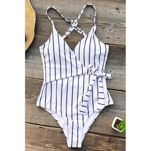 Black&White Stripe One-Piece Swimsuit