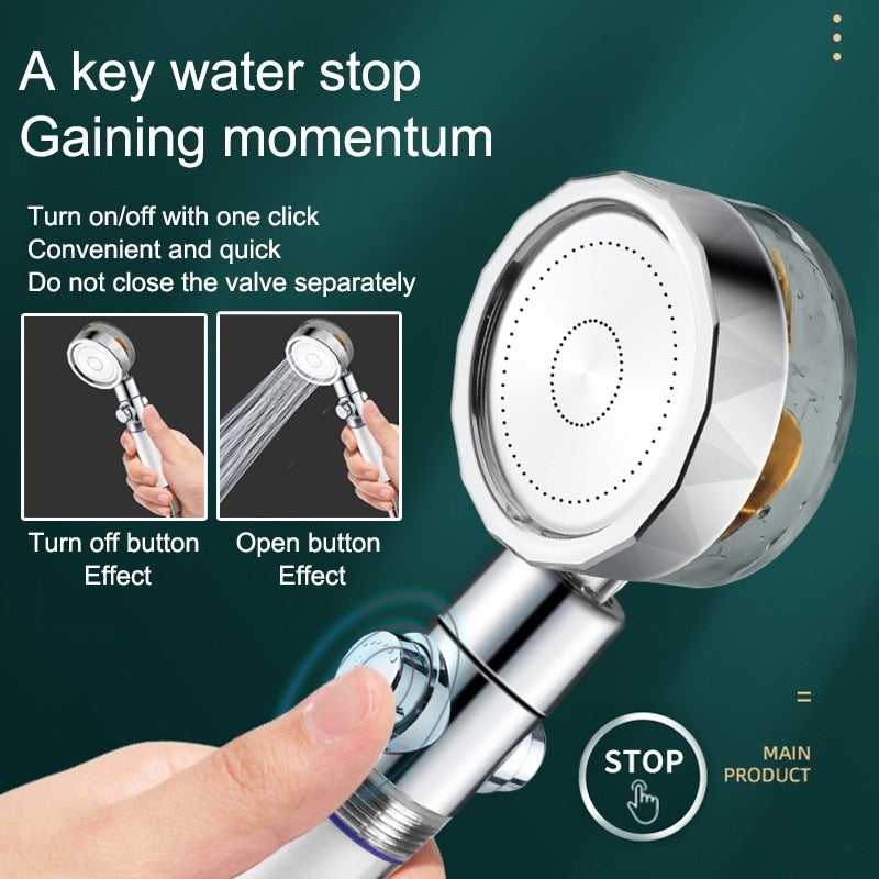 Ober®Water Saving Flow 360° Rotating High-pressure Shower, With Luxury Packaging