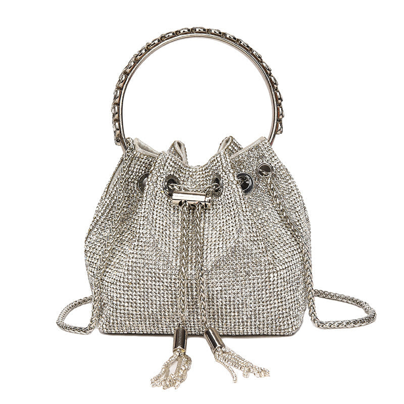 Diamond Drawstring Bucket Bag