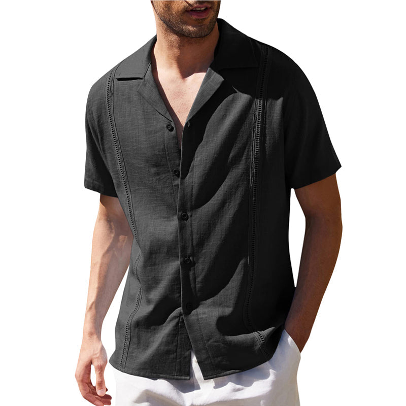 Men Linen Short Sleeve Shirt